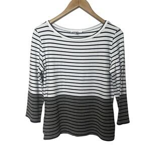 Max Mara Striped Jersey Top Women’s Sz XL Preppy Nautical Casual Stretch